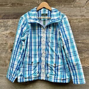 Lauren Ralph Lauren Active Women’s Blue Plaid Full Zip Windbreaker Mesh Lined 1X